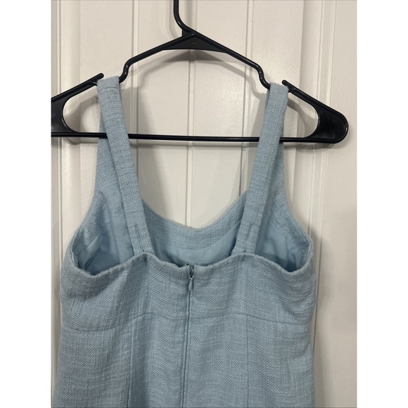 Abercrombie & Fitch Women's Light Blue Tweed Mini Dress Adjustable Straps Size S - Picture 6 of 8
